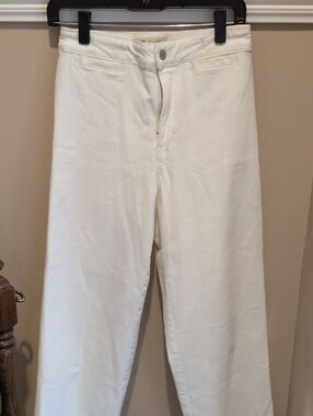 Madewell White High-Rise Wide-Leg Trousers